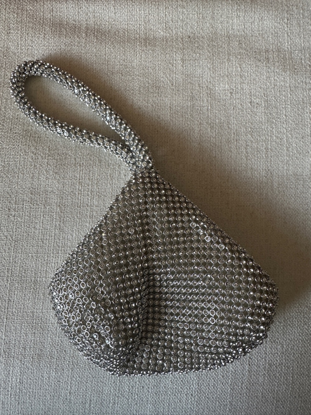 Silver Crystal Mesh Evening Bag - Picture 1 of 8